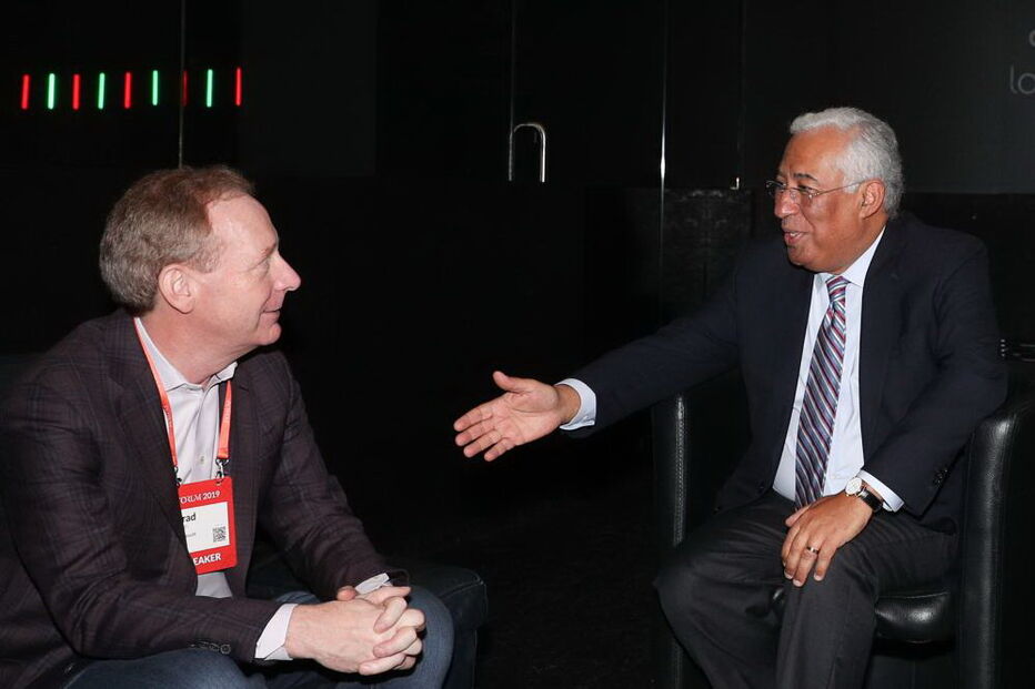 António Costa com Brad Smith 