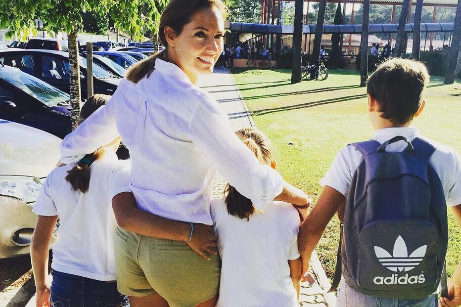 Fernanda Serrano com os filhos