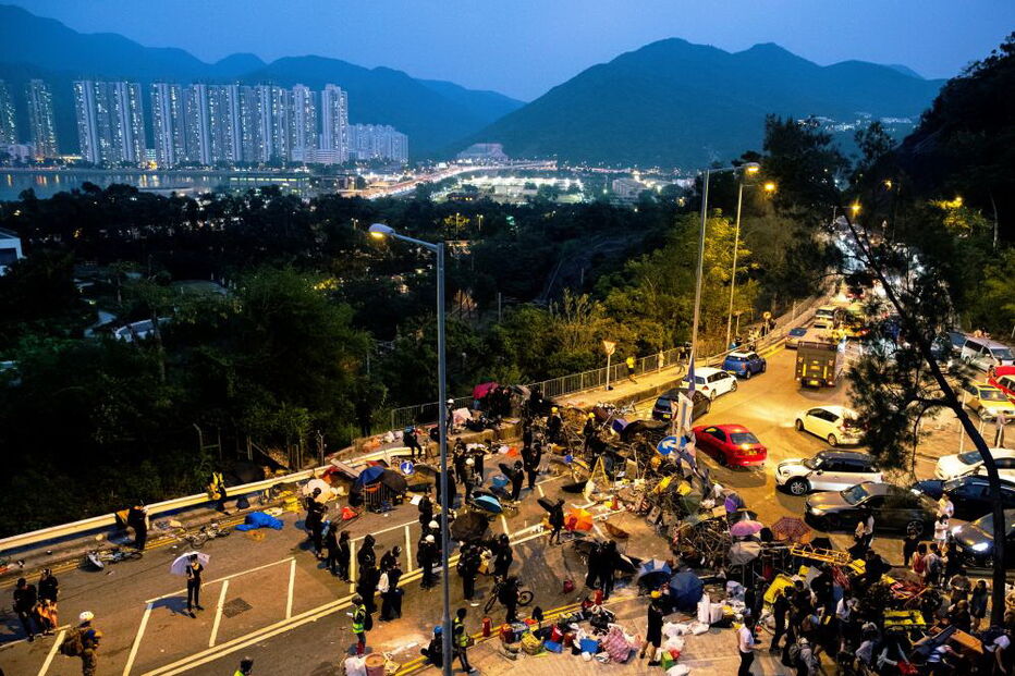Manifestantes pró-democracia estiveram esta sexta-feira em protesto