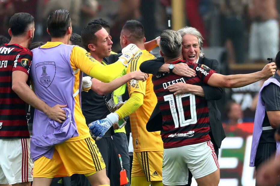 Flamengo celebra vitória da Taça dos Libertadores