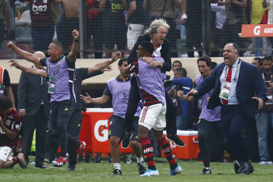 Flamengo celebra vitória da Taça dos Libertadores