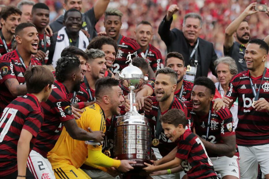 Flamengo celebra vitória da Taça dos Libertadores