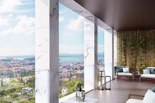 O edifício tem um terraço com vista sobre a cidade  