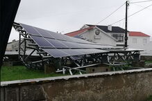 Painel solar destruído na Terrugem, em Sintra
