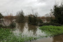 Deslizamento de terra e estrada submersa na aldeia de Marachão, Soure