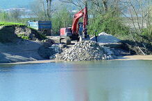 Intervenção na zona de Santo Varão que ficou com o dique destruído  