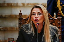 Jeanine Áñez, no Palácio do Governo de la Paz