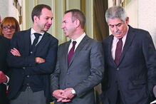 Dirigentes Frederico Varandas, António Salvador e Luís Filipe Vieira 