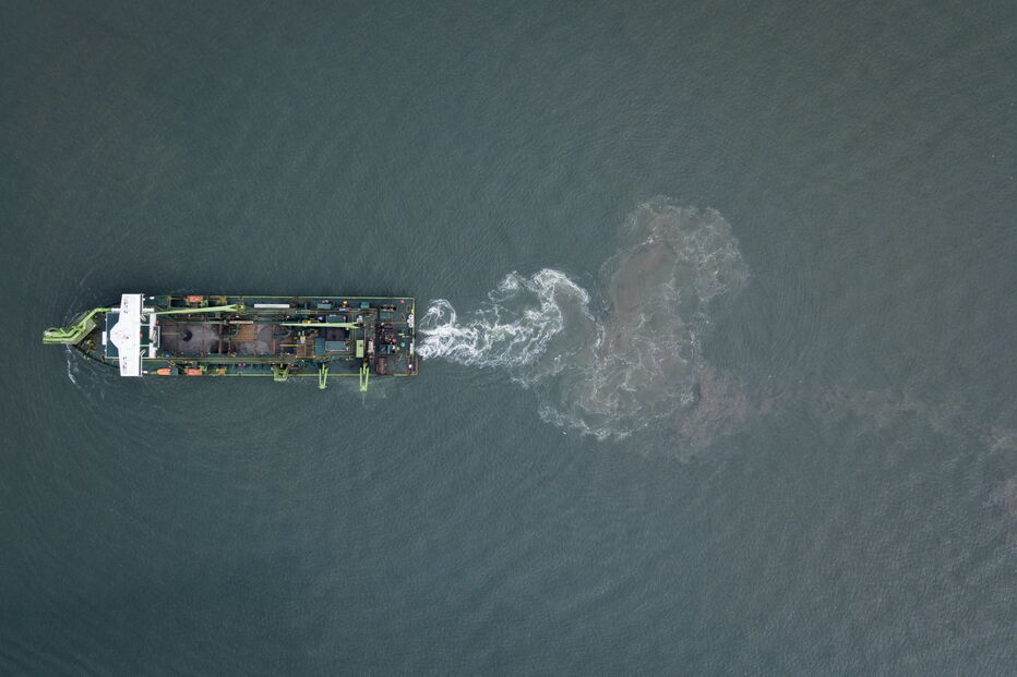 Dragagens no Rio Sado, em Setúbal, a 13 de dezembro de 2019