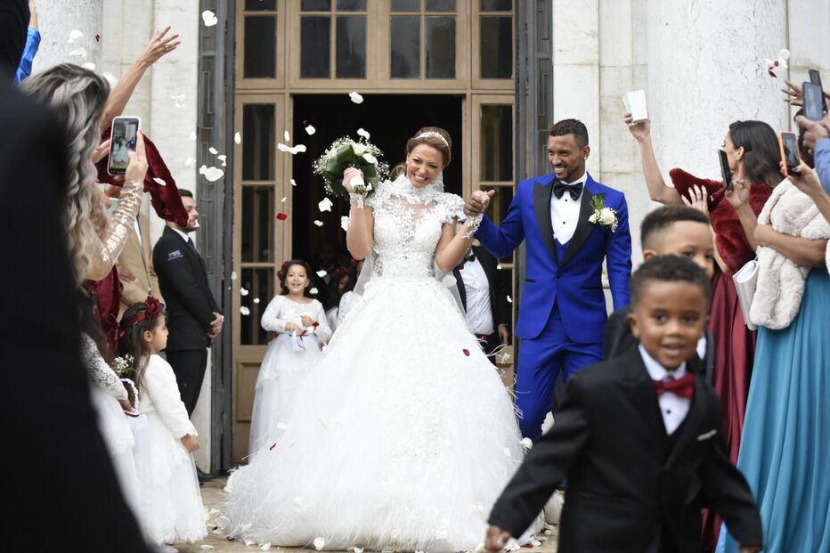 Nani troca alianças em cerimónia intimista na Basílica da Estrela em Lisboa