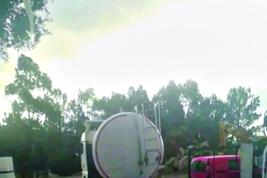 Camiões descarregam vinho na adega em Fervença