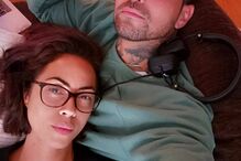 Débora Monteiro e o companheiro