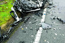 Carros ficaram totalmente destruídos na sequência do embate, no Freixo