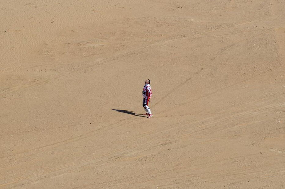  Joaquim Rodrigues, colega de equipa e cunhado de Paulo Gonçalves, momentos após a morte do piloto