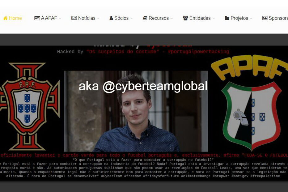 Site da Associação de Árbitros alvo de ataque de hackers em defesa de Rui Pinto