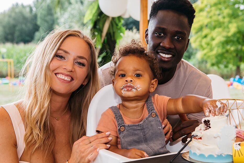 Éder com a mulher e o filho mais velho, Kai