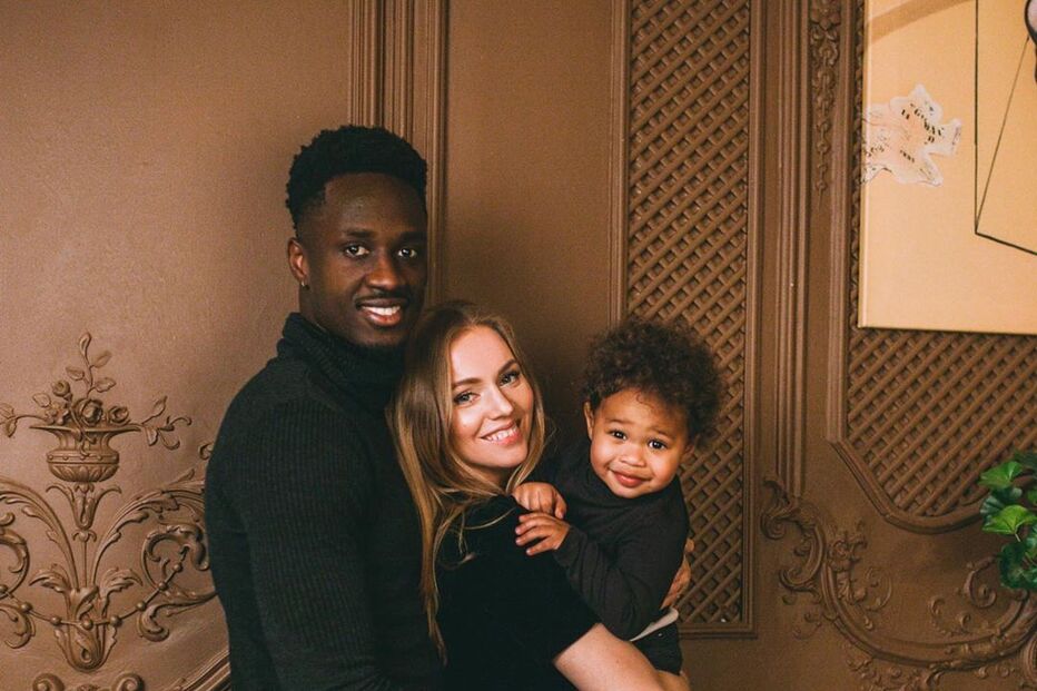 Éder com a mulher e o filho mais velho, Kai