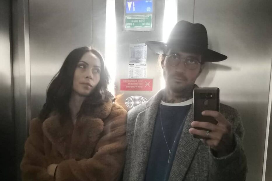 Débora Monteiro e o companheiro