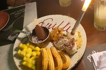 Georgina mostrou-se a jantar no restaurante Guilty