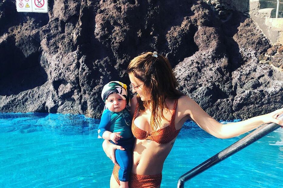 Jessica Athayde na Madeira com o filho