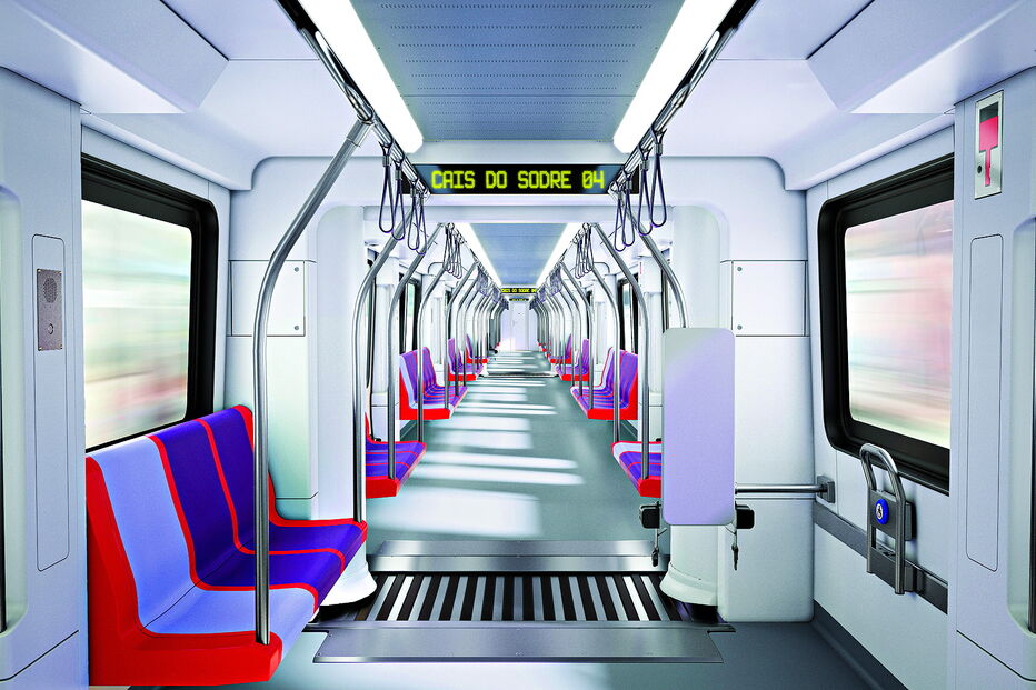 As novas carruagens do Metropolitano terão bancos encostados às janelas