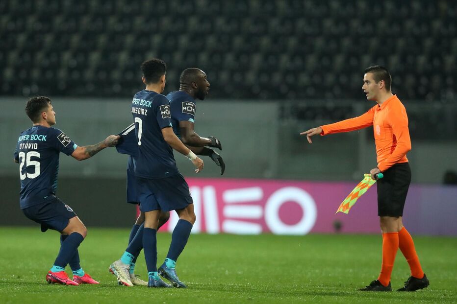 Marega durante o jogo onde foi alvo de insultos racistas 