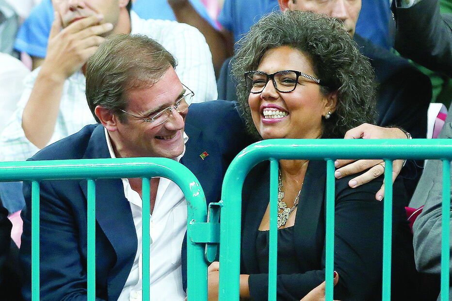 O ex-primeiro-ministro e a mulher sempre cúmplices, no Pavilhão Atlântico em 2014 