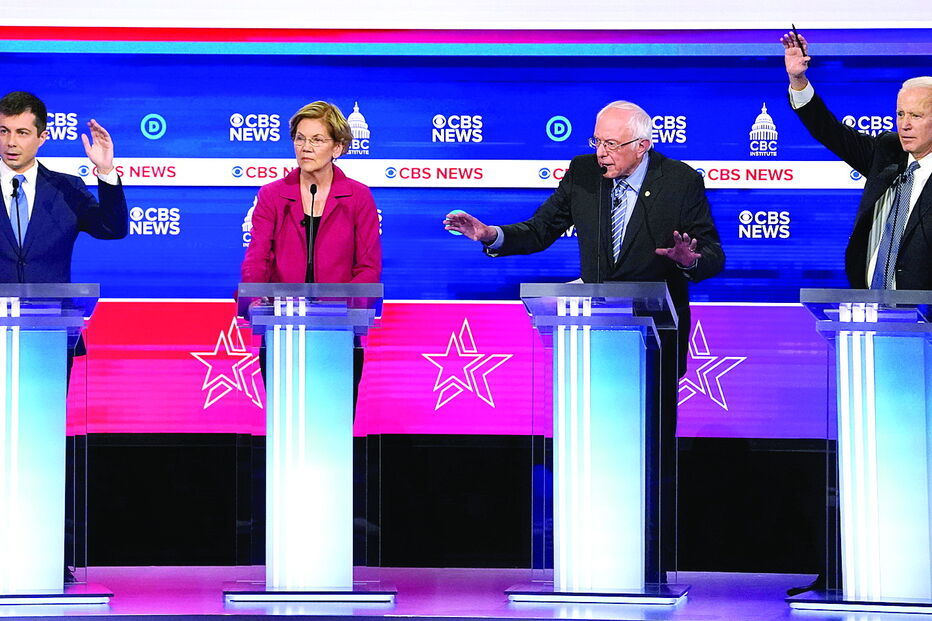 Candidatos democratas enfrentaram-se no último debate antes da decisiva ‘Super Terça-Feira’, que poderá ajudar a decidir quem vai enfrentar Trump