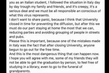 Estudante italiano em Coimbra apela aos portugueses: 