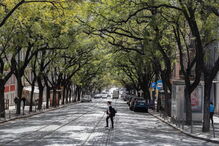 Ruas de Lisboa quase desertas