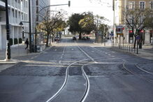 Ruas de Lisboa quase desertas