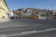 Ruas de Lisboa quase desertas