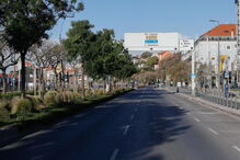 Ruas de Lisboa quase desertas