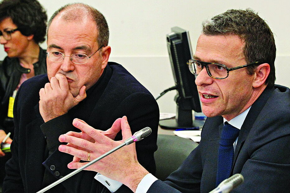 Nuno Artur Silva, secretário de Estado dos Media, e Gonçalo Reis, presidente da administração da RTP 