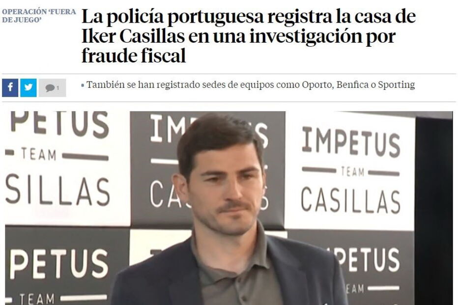Como a imprensa espanhola viu as buscas a casa de Iker Casillas no Porto por suspeita de fraude fiscal