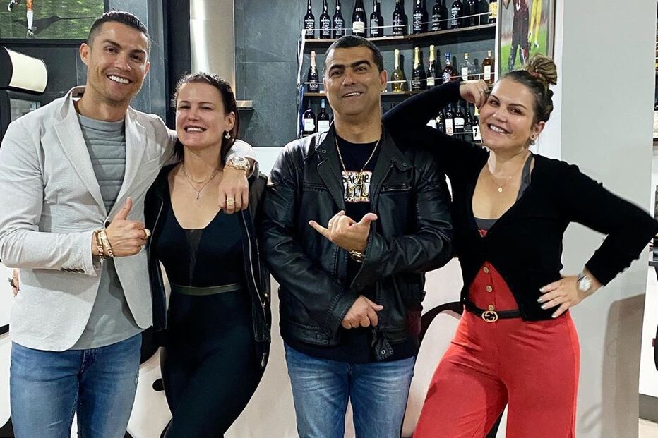 Cristiano Ronaldo com os irmãos: Hugo, Elma e Katia Aveiro
