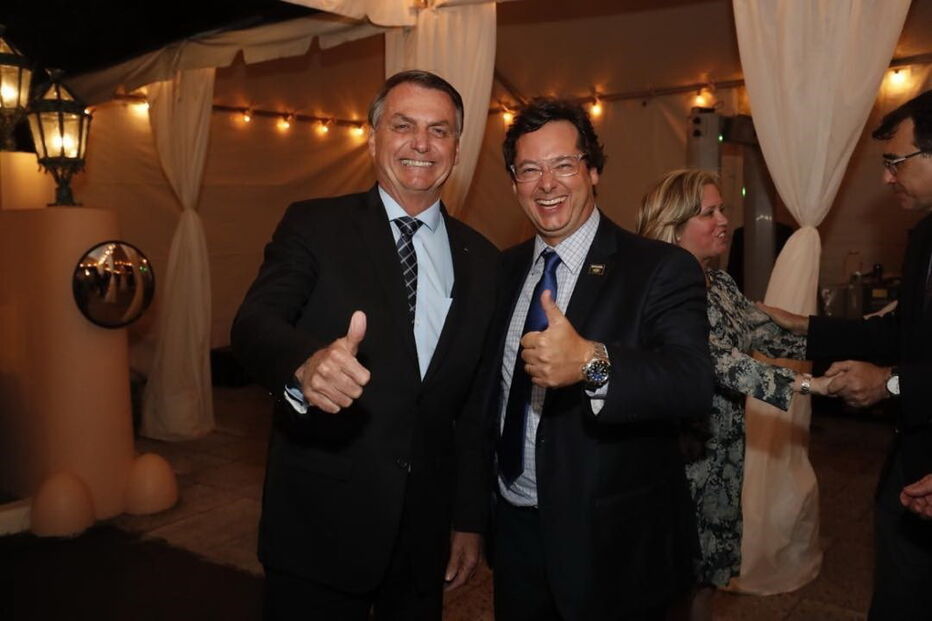 Fabio Wajngarten com Jair Bolsonaro