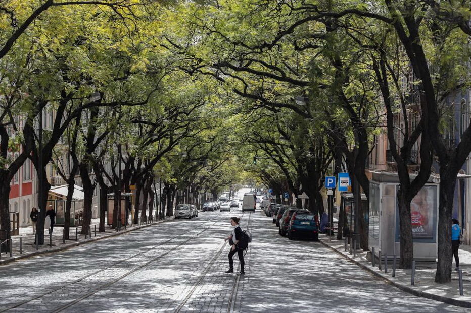 Ruas de Lisboa quase desertas