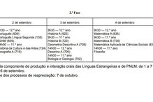 2ª fase de exames nacionais