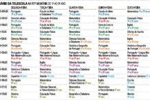 Horário da Telescola na RTP Memória do 1º ao 9º ano