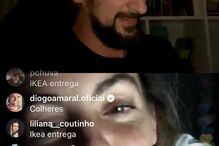 João Manzarra provoca Jessica Athayde durante o direto de Bruno Nogueira