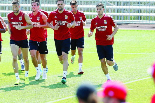 Jogadores do Benfica sentem falta de corrida na relva