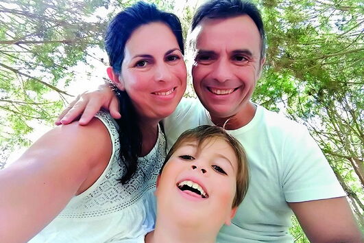 Marta com o marido (Gil) e Dinis 