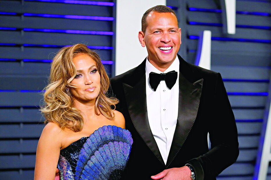 Jennifer Lopez e o noivo Alex Rodriguez