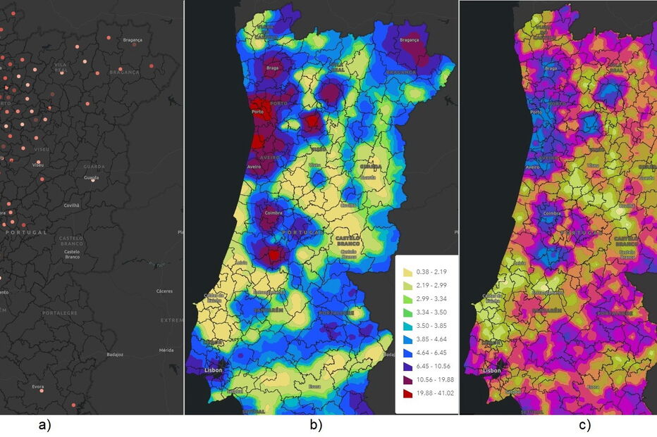 Os três mapas disponíveis que avaliam o risco de ser infetado pelo coronavírus em cada concelho de Portugal