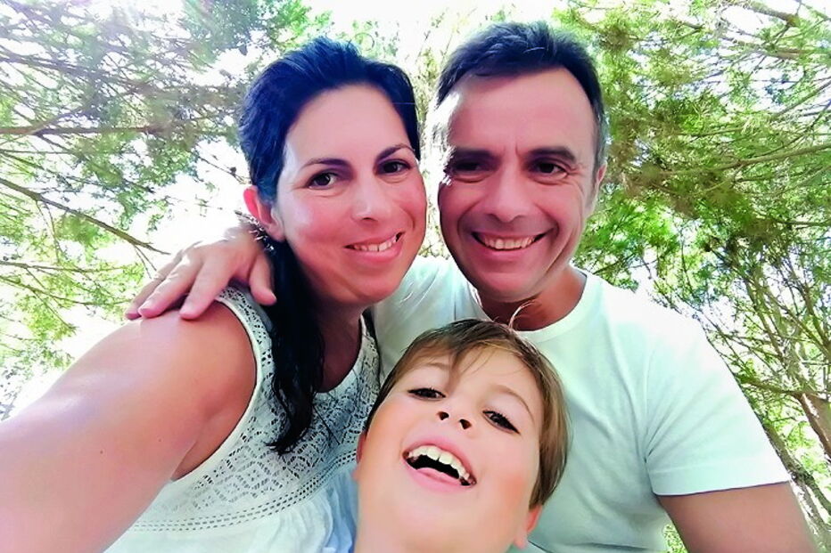 Marta com o marido (Gil) e Dinis 