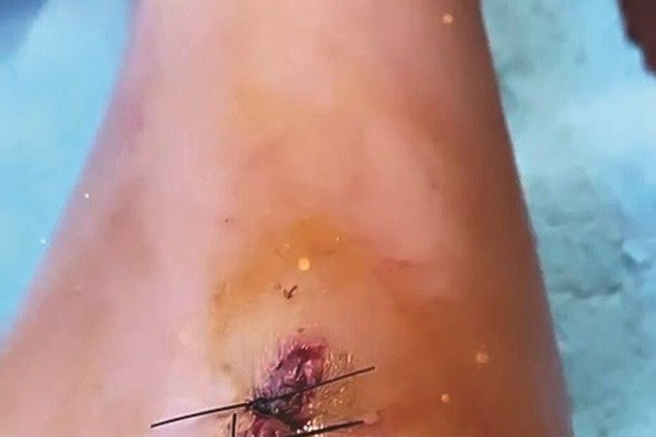 Ex-apresentadora foi suturada com três pontos numa perna 