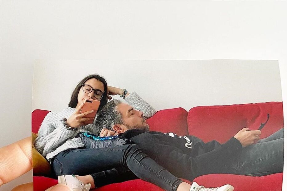 Cláudio Ramos e a filha Leonor