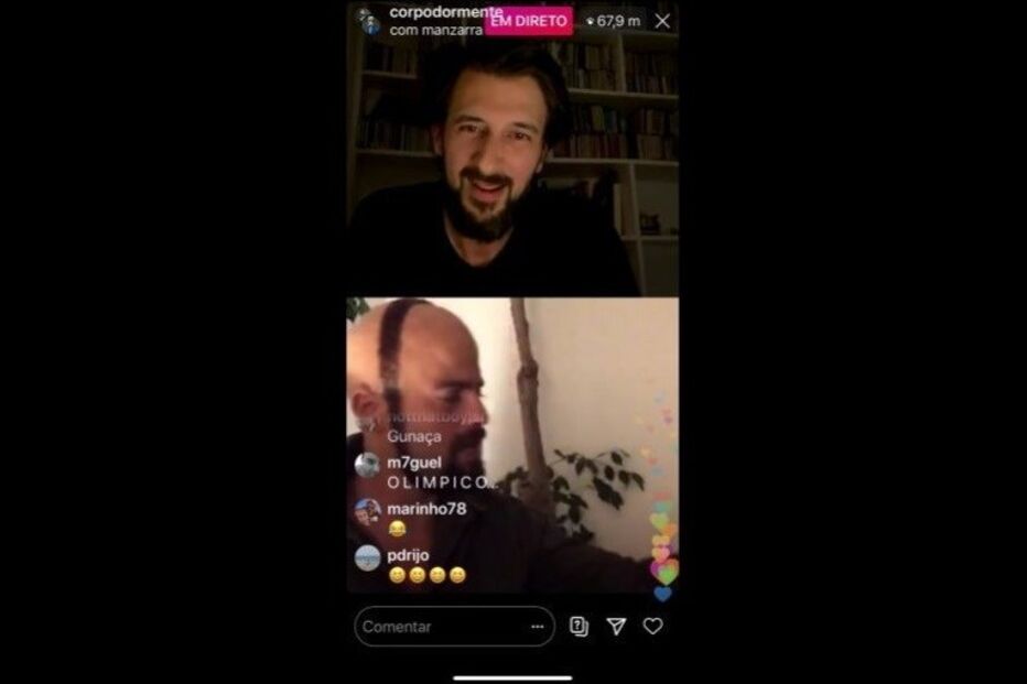 João Manzarra mostra-se de cabelo rapado no direto de Bruno Nogueira