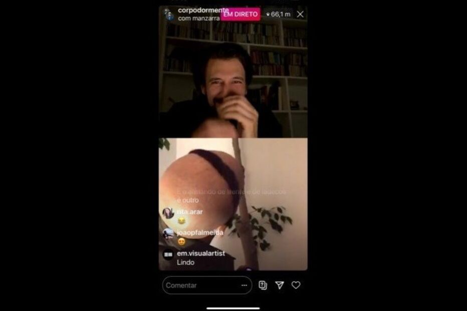 João Manzarra mostra-se de cabelo rapado no direto de Bruno Nogueira